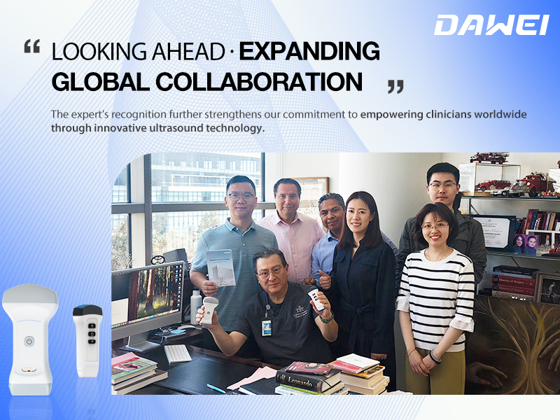 Ao vivo do ABC Medical Center Dawei Ultrassom port&aacute;til sem fio reconhecido pelo especialista vascular mexicano